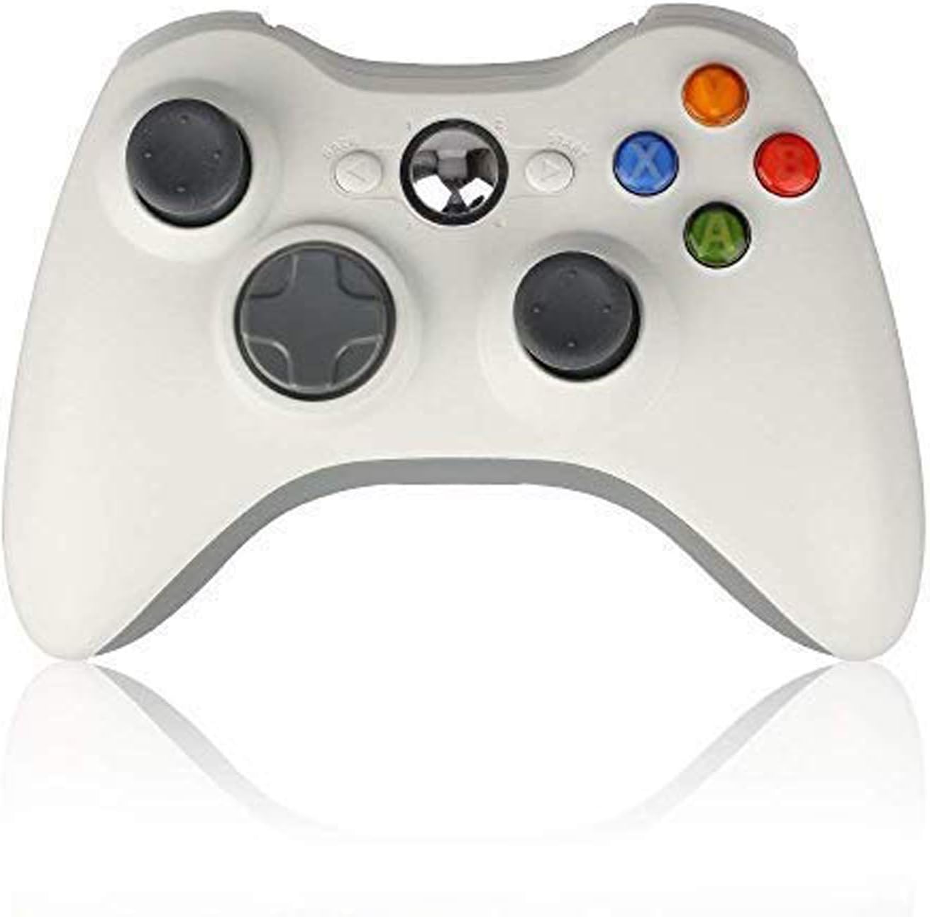 Sollop Wireless Controller Gamepad for Windows & Xbox 360 Built-in Dual Vibration Support PC with 2.4Ghz Wireless Connection Technology (White)