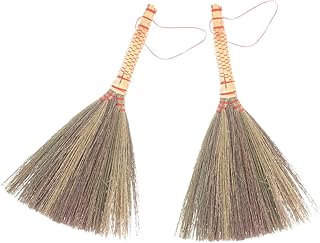 2pcs Broom Small Broom Duster Home Cleaning Broom Cleaning Supplies Portable Broom Cleaning Brooms Small Handmade Broom Straw Broom Tea Brush to Weave Sorghum Grass
