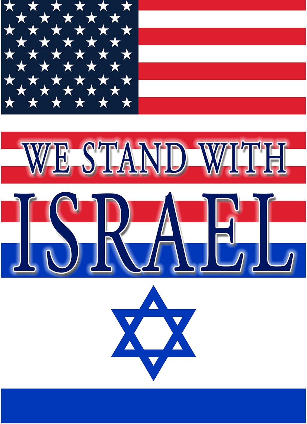 We Stand with Israel Garden American 12.5 x 18 inch Double Sided Support Pray for, Friendship, Bandera de Israeli Jewish Decorative Outdoor Small Yard - Image 2