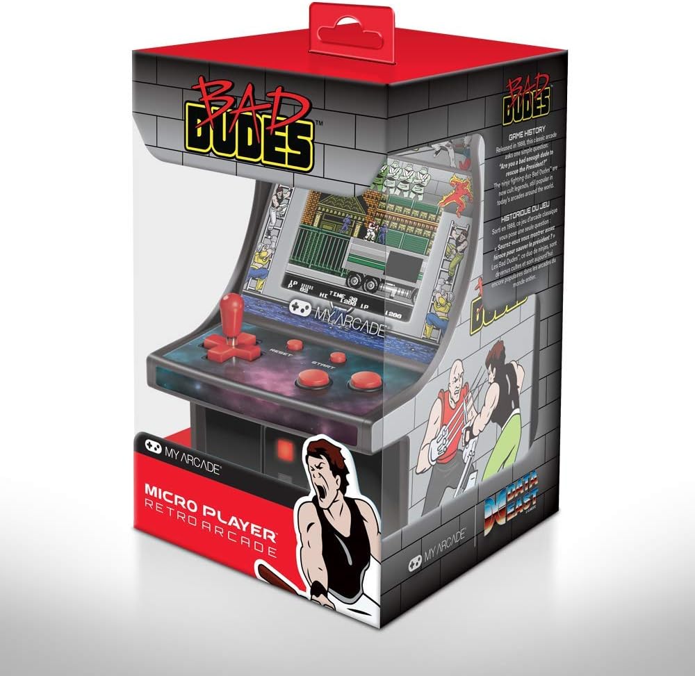My Arcade Bad Dudes Micro Player - 6.75 Inch Mini Retro Arcade Machine Cabinet - Licensed Collectible
