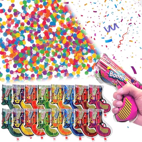 16pcs Confeti Cañon Cañones de Confeti Biodegradable Adecuado para Fiestas de Cumpleaños Bodas Fiestas Ceremonias para Graduación Aniversarios Navidad Año Nuevo y Otras Ocasiones