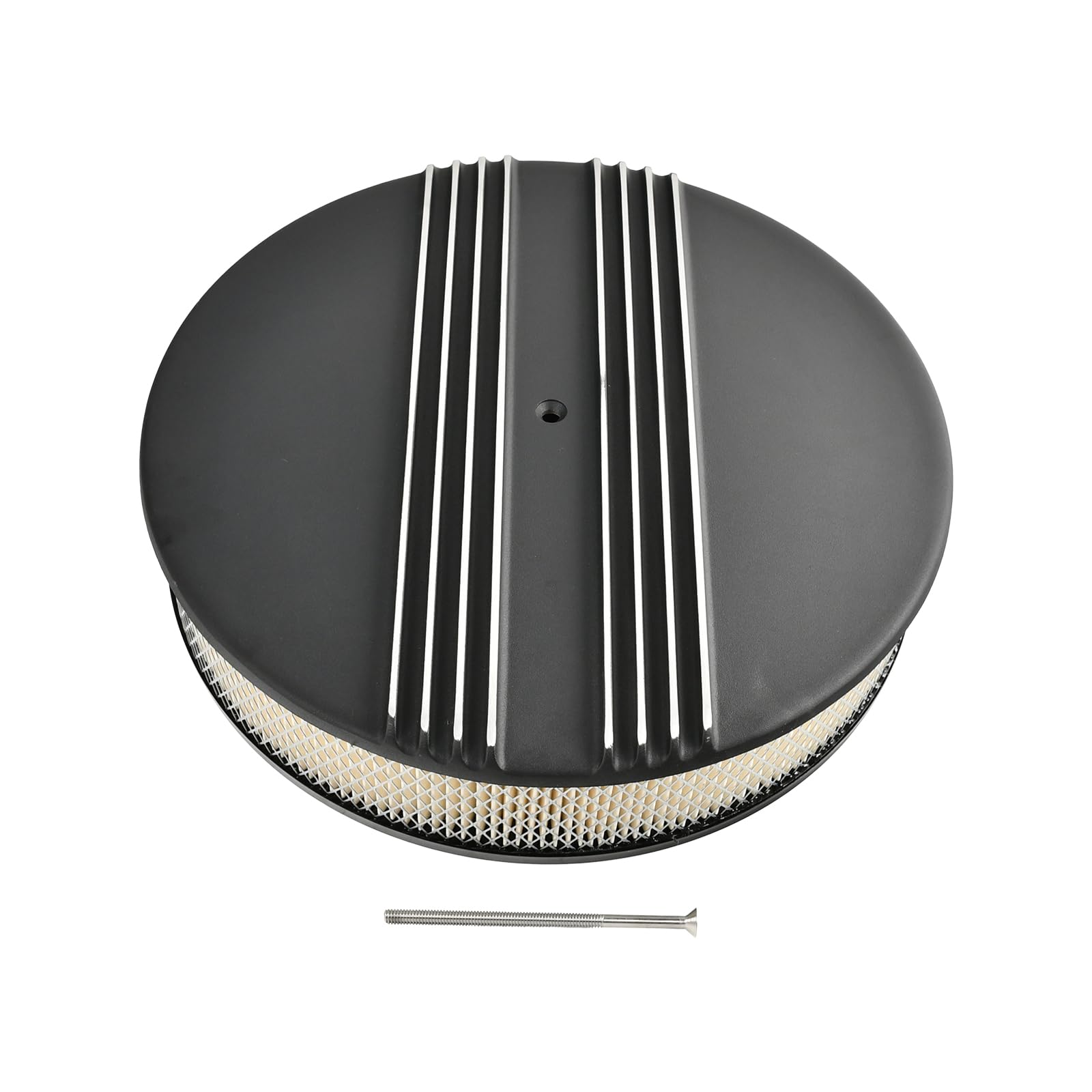 Photo 1 of TBAPFS 14" Round Black Half Finned Air Cleaner Kit