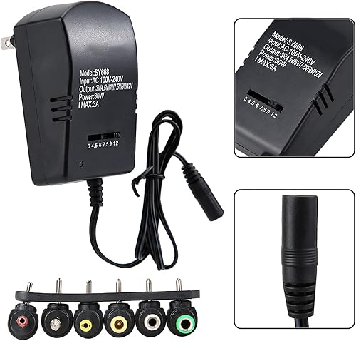 Miniatura 8 de Fuente de alimentación del adaptador de CA DC, fuente de alimentación universal de 30 W, portátil 100-240 V, enchufe multiusos de EE. UU. para