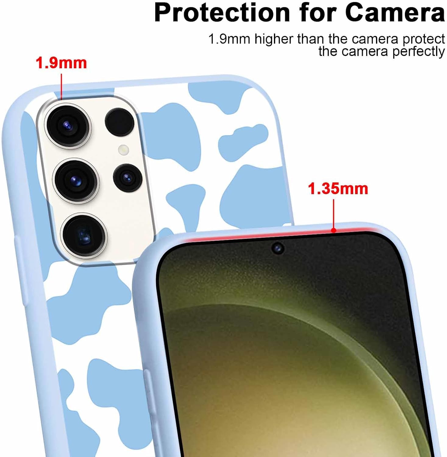 3 Pack Cute Cow Print Phone Case for Samsung Galaxy S23 Ultra 5G 6.8", Aesthetic Design Matte Case Soft Slim Shockproof TPU Bumper Cover for Women Girls - Image 6