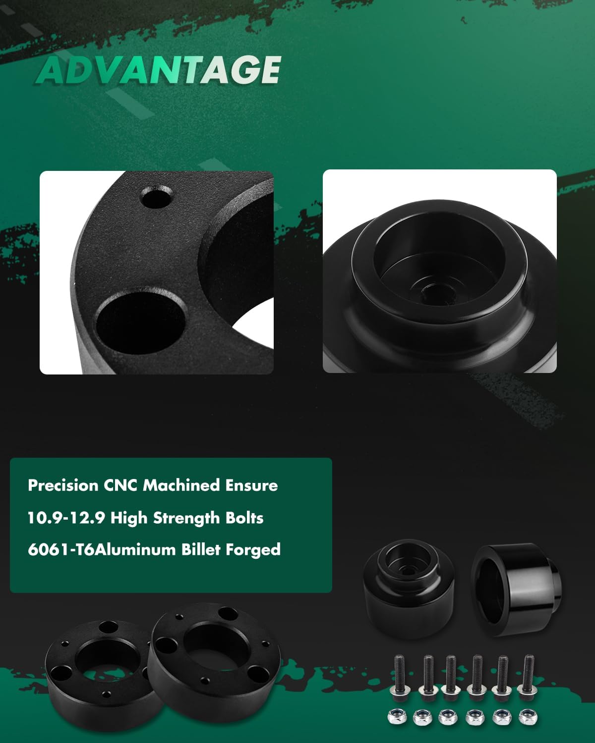 SCITOO 1 inch Front 3 inch Rear Leveling lift kit for Chevrolet 2007-2019 Lift Strut Spacer Compatible for Chevrolet Avalanche 5.3L 2007-2013 Front Lift Spacers Rear Lift Blocks