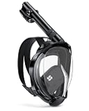 W WSTOO Full Face Snorkel Mask, Dry Top Snorkeling Gear for Adults, 180° Panoramic Foldable Design with Camera Mount, Safe Mouth/Nose Breathing, Anti-Fog & Anti-Leak