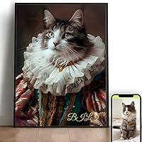 SweePep Custom Renaissance Pet Portrait Canvas - Personalized Dog & Cat Wall Art Print, Home Decor for Living Room, Bedroom (Lady)