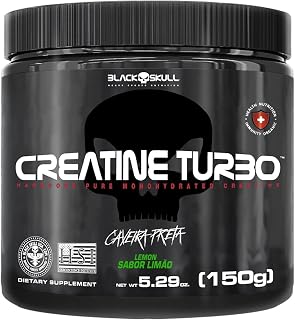 Creatine Turbo Monohidratada - 150g Limão - Black Skull, Cor: NULL