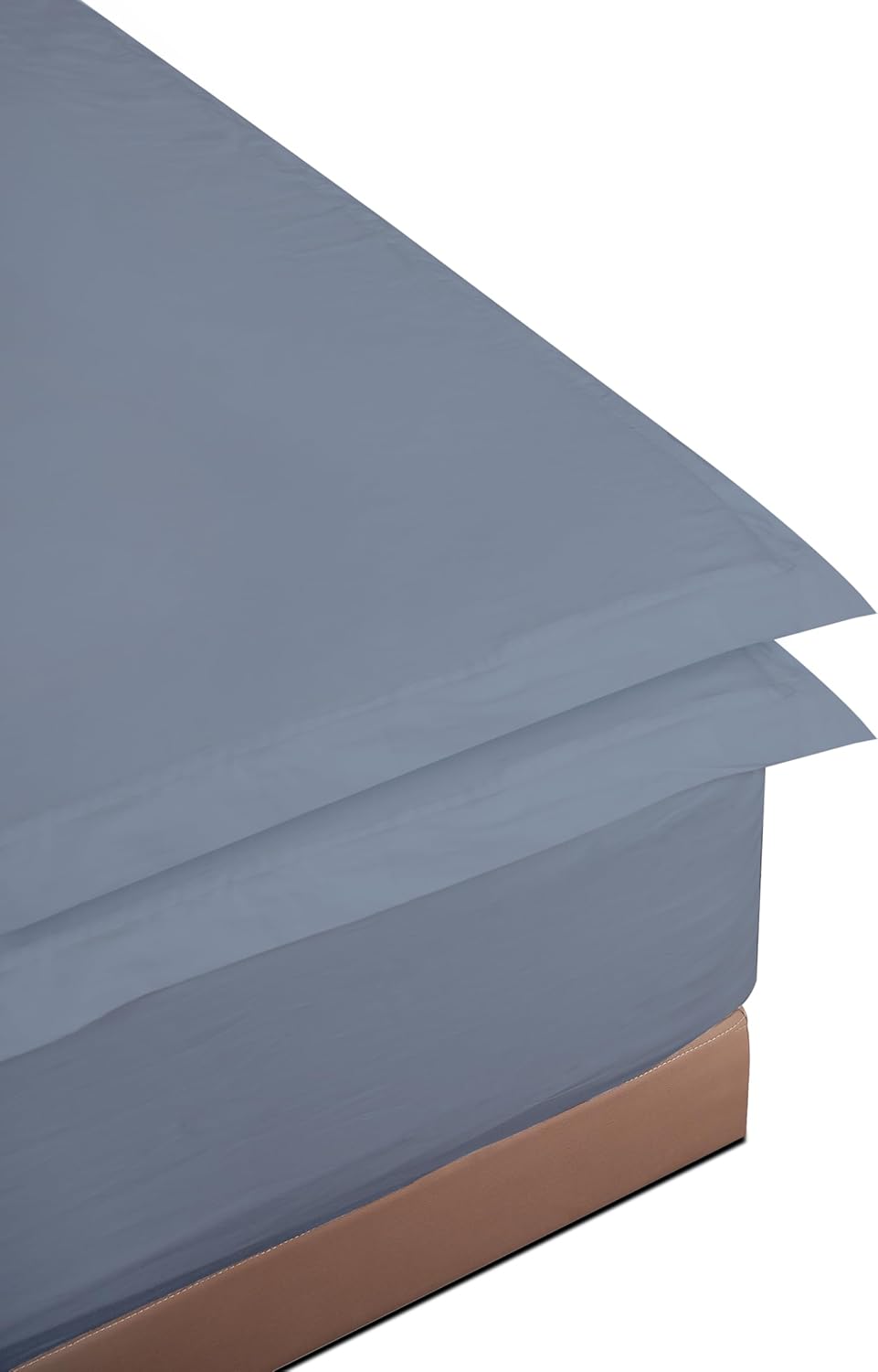 Cotton Zip On Fitted Sheet Set - 1 Fitted Sheet Base & 2 Zip On Fitted Sheets - Designed for Mattresses with Up to 8" Inch Deep Pockets King Size -Medium Blue Color