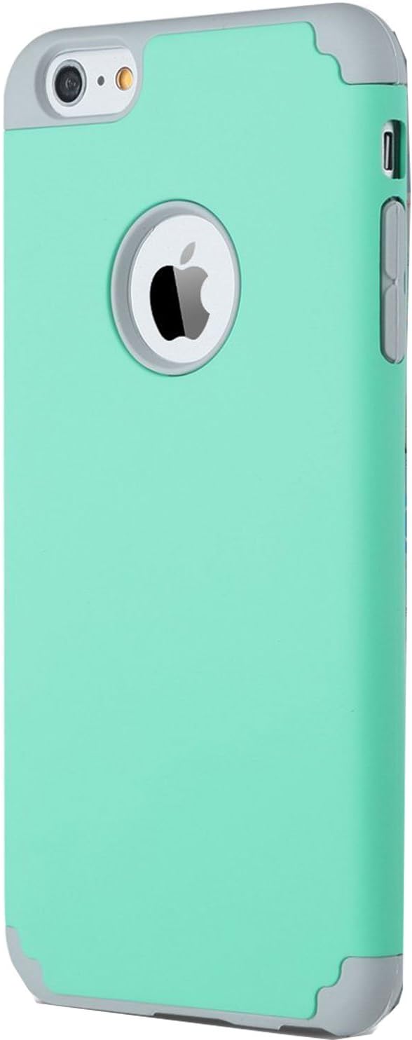 iPhone 6s Case, iPhone 6 Case, Lumsing Hybrid High Impact Dual Layer Armor Defender Cases Protective Cover for Apple iPhone 6/6s (Mint Green-Grey)