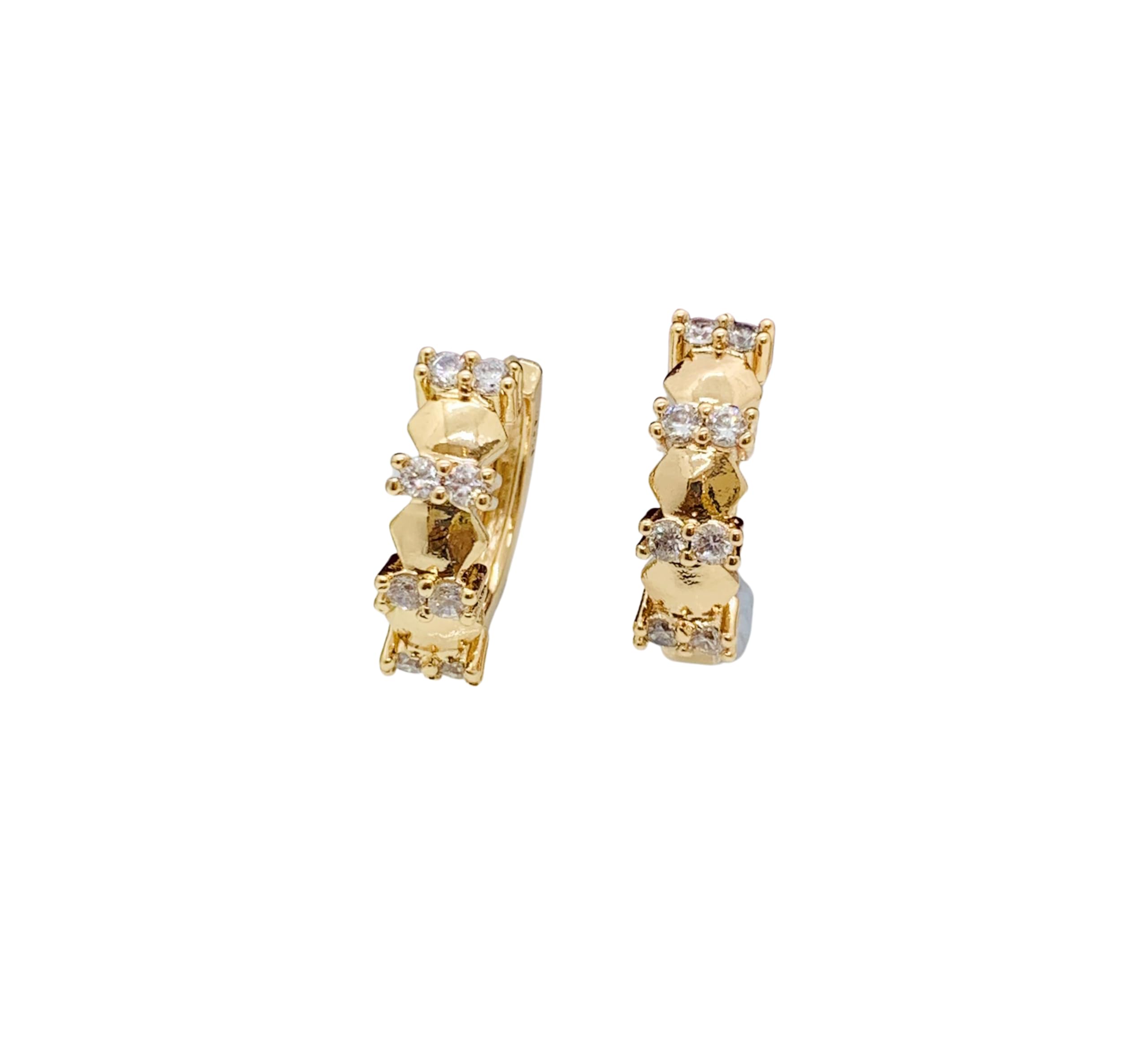 Latest Stylish Diamond Rose Gold Metal Ushape Bali Earrings for Women and Girls (2 diamond BAli) (B0CY5HQLZD) Amazon Price History, Amazon Price Tracker