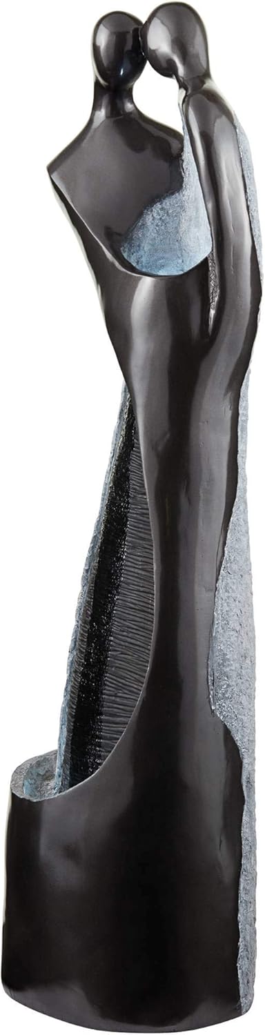 Modern Couple Outdoor Floor Tiered Water Fountain 47" High with LED Light Decor for Garden Patio Yard Deck Home Lawn Porch Office Bedroom House Living Room Exterior Balcony - John Timberland : Patio, Lawn & Garden