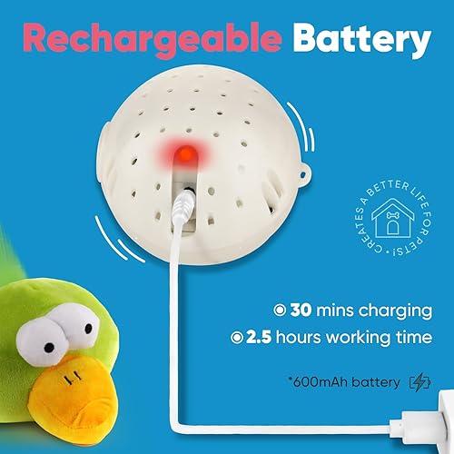 Miniatura 5 de Petbobi Juguetes interactivos para perros, juguete de peluche mejorado para perro, juguete chirriante loco gorila recargable por USB para cachorros