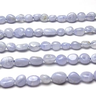 MJDCB Natural Irregular Shape Stone Beads 6-8mm Blue Lace Agate Gemstone Energy Cured for Jewelry Making Necklaces