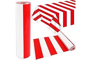 100 Ft Long Red White Red and White Striped Tablecloth Roll