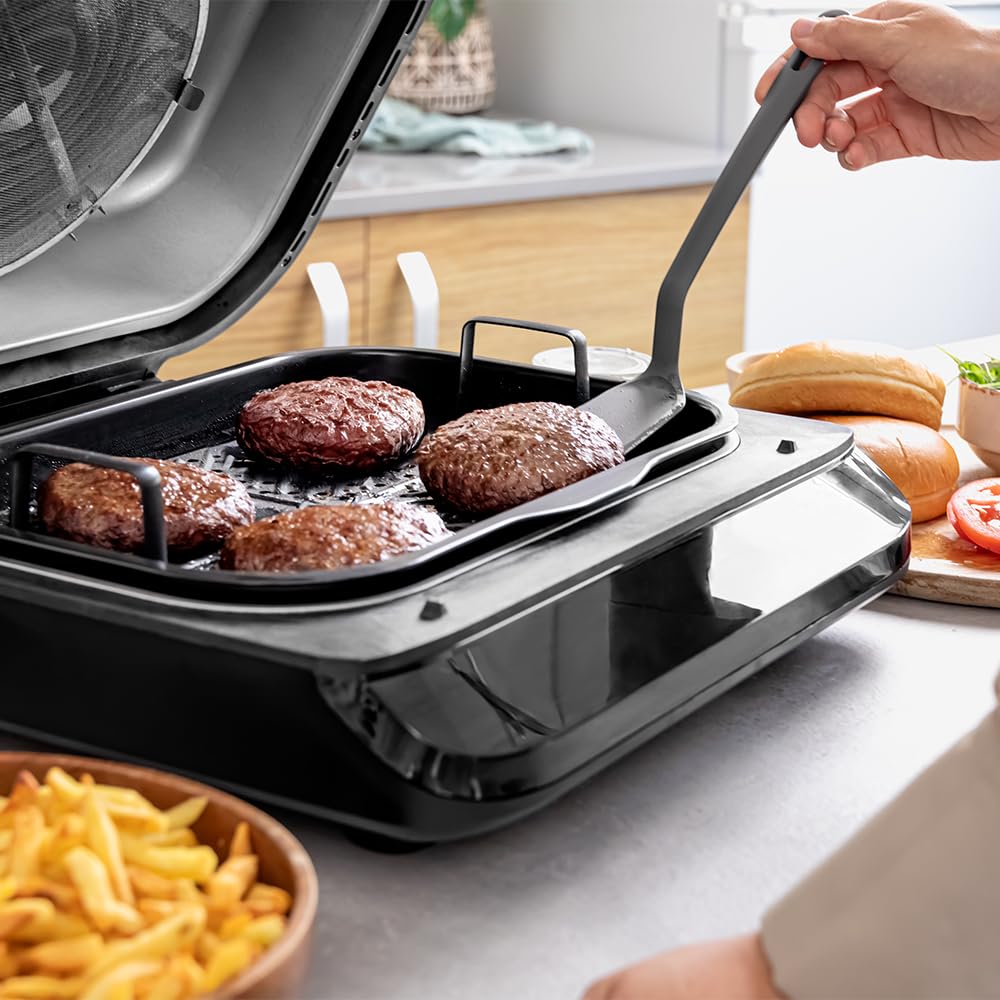 Cecotec Friteuse à Air Grill sans Huile de 6 L Cecofry FireDome 6000. 2400 W, 6 Modes de Cuisson et 4 Niveaux Grill, Thermostat Réglable, Comprend une Sonde de Température et des Accessoires