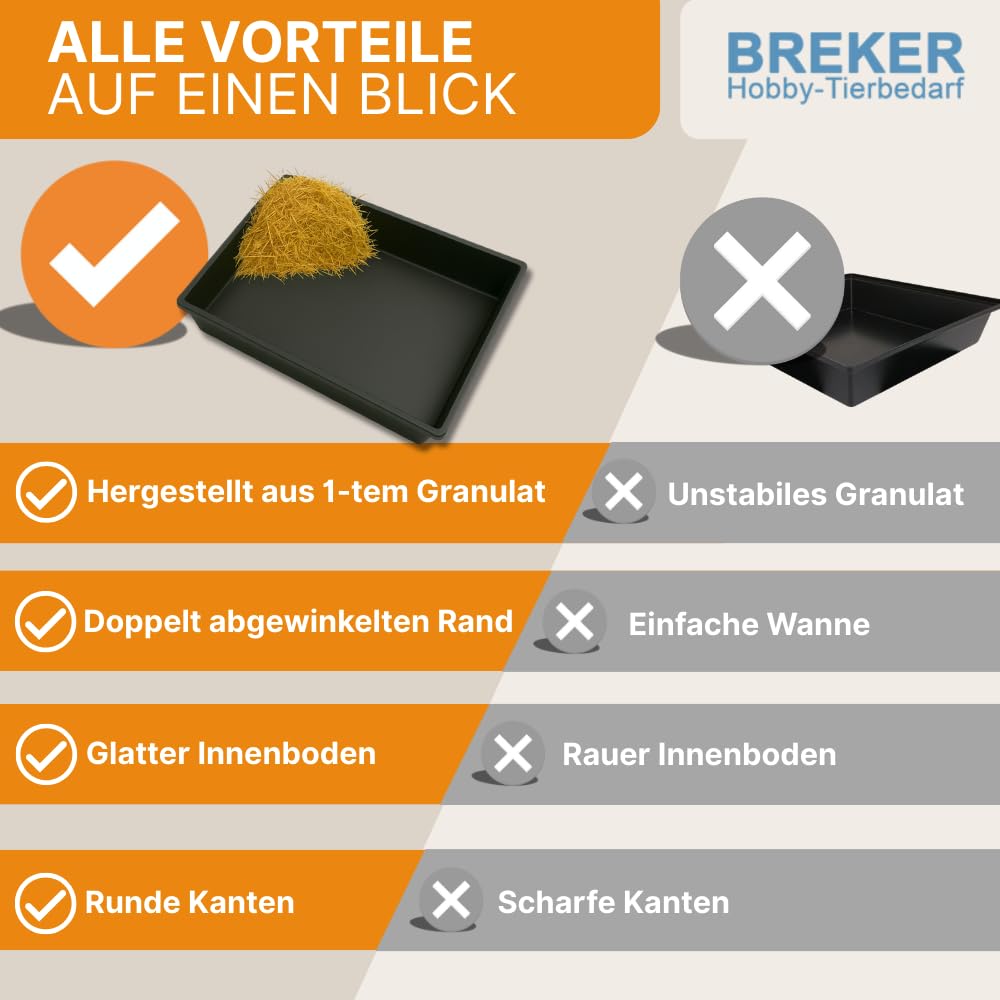 Breker Kunststoffwanne 80x80cm 10er Pack [geeignet als Kotwanne] 64 Liter Fassungsvolumen | Allzweckwanne | Plastikwanne