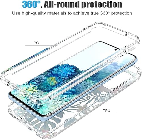 Miniatura 3 de Funda para Galaxy S20 5G de 6.2 pulgadas (no compatible con S20 FE), para Samsung S20 Clear Case, TPU 360 cuerpo completo a prueba de golpes híbrido