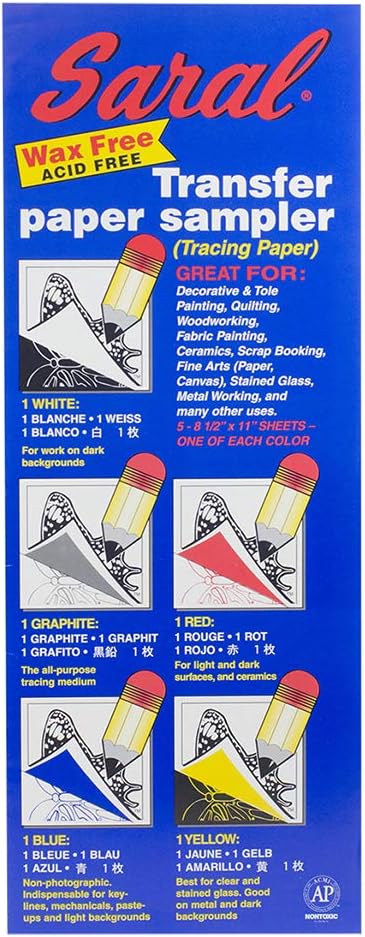 Saral Transfer Paper : A4 Assorted Colours : 5 Sheets