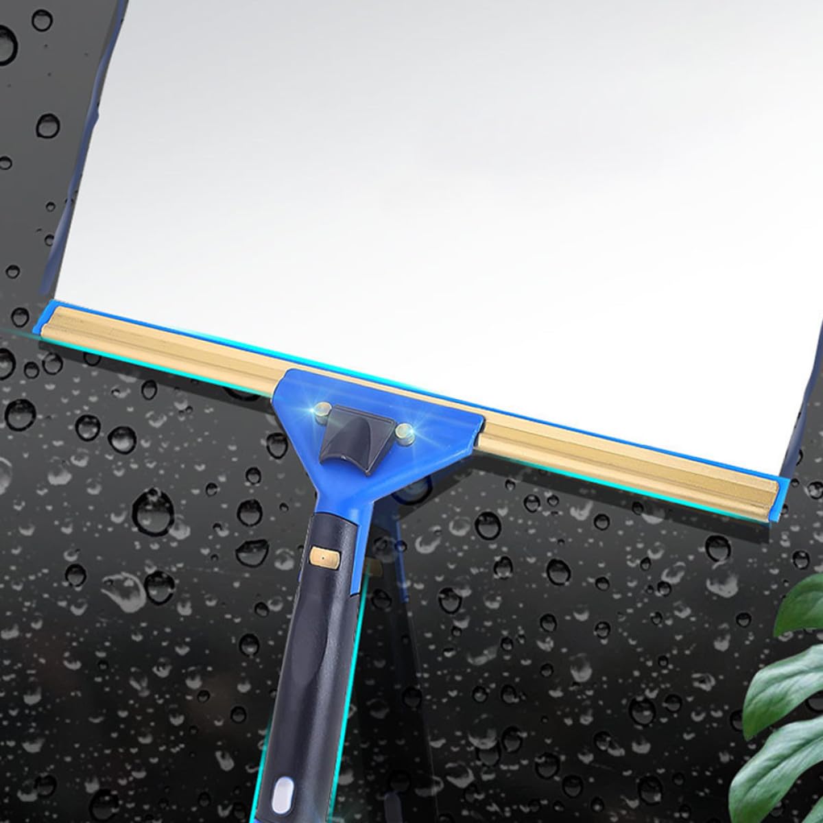 VICASKY Raclette à Vitres Extensible 3 Pièces avec Brosse Microfibre Bleue Outil de Nettoyage pour Fenêtres Portes Voitures Accessoire Ménage Polyvalent pour Salle de Bain et Balcon