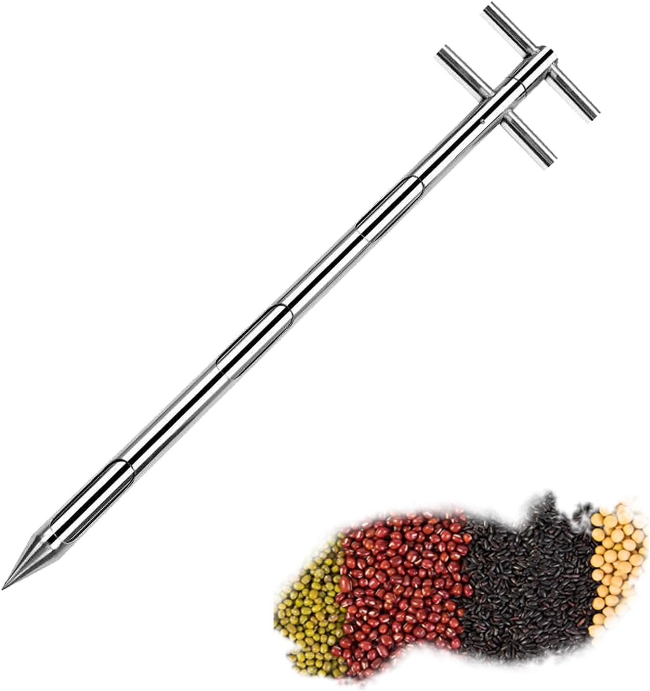 Stainless Steel Grain Powder Sampling Tube, 1.5m Probe for Fertilizer, Feed & Cereal, 3 Interconnected Slots for Efficient Sampling, φ32mm Diameter