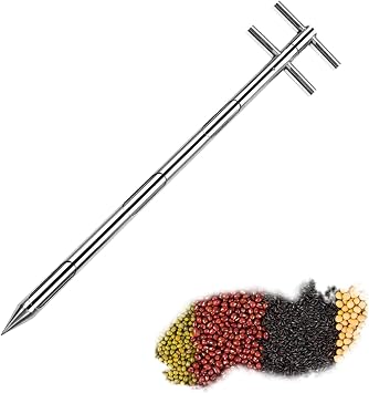 Grain Powder Sampling Tube, Stainless Steel Solid Fertilizer Sampling Probe, 3 Slots Interconnected, for Powder, Grain, Feed, Cereal, GranulesSizeL1.5m/4.9ft,Color25mm