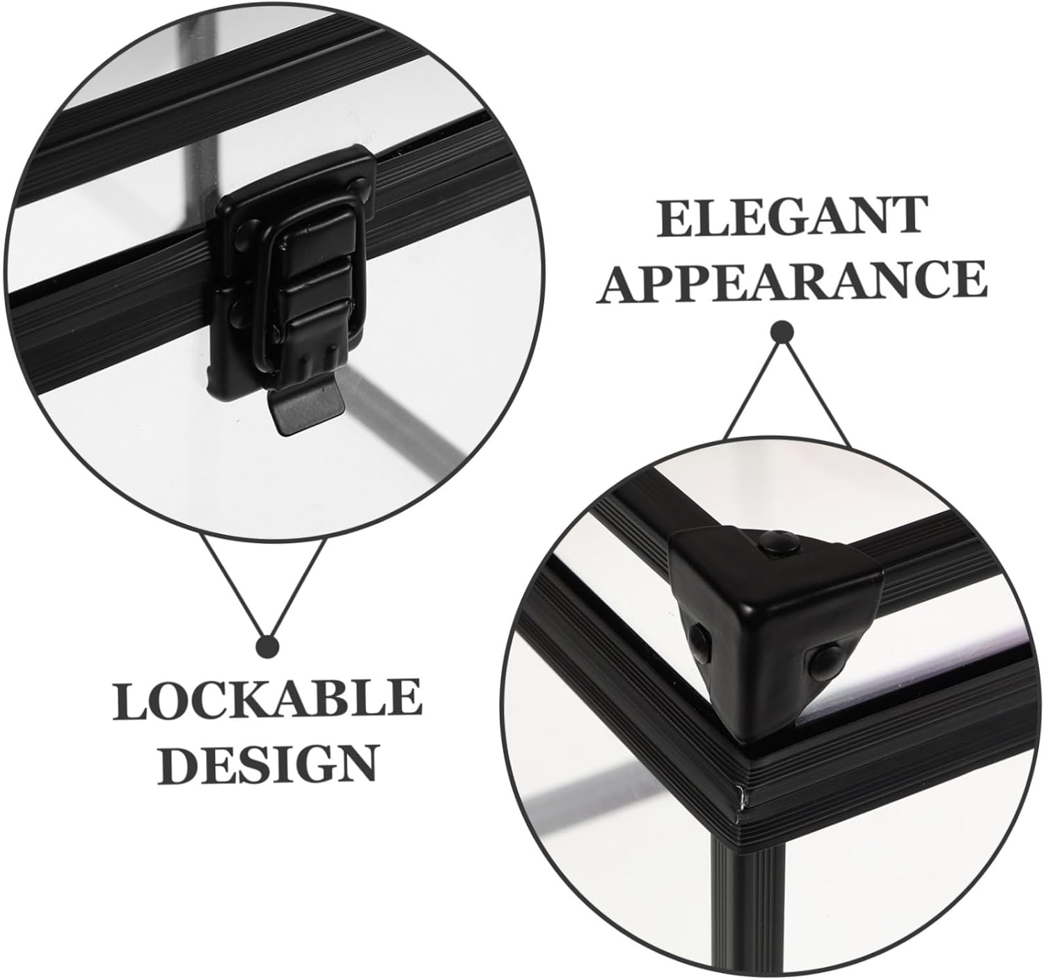 Portable Lockable Jewelry Organizer and Transparent Makeup Storage Box for Travel Clear Crown Case with Padlock and Keys for Vanity Bathroom and Dresser Use