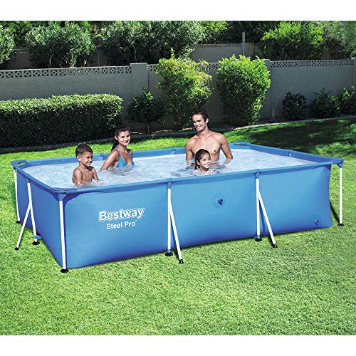 Bestway Steel Pro 8.5 Feet X 67 Inch X 24 Inch Rectangular Steel Frame Above Ground Outdoor Backyard Swimming Pool, Blue (Pool Only) #TOP1