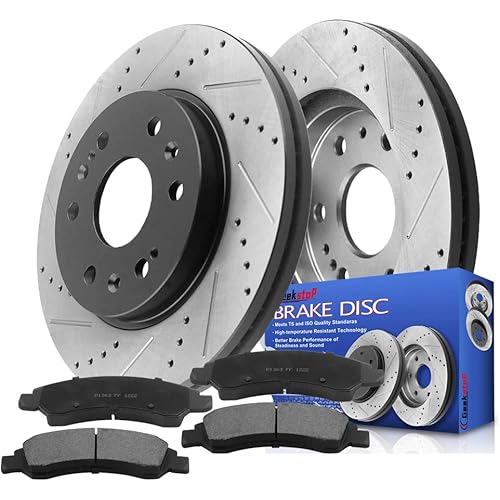 Front Brake Rotors and Pads Kit Compatible with 2005-2018 Chevy Silverado 1500, 2008-2020 Chevy Tahoe, 2015-2019 Chevy Suburban, GMC Yukon XL, 2005-2018 GMC Sierra 1500, 2008-2020 GMC Yukon