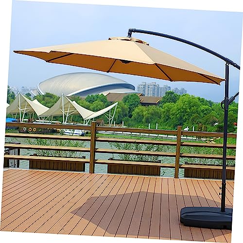 IMIKEYA 11ft Windproof Cantilever Patio Umbrella for Garden - Deck - and Pool Beige Offset Sunshade, Khaki, 270X270X0.1CM - Thumbnail 3