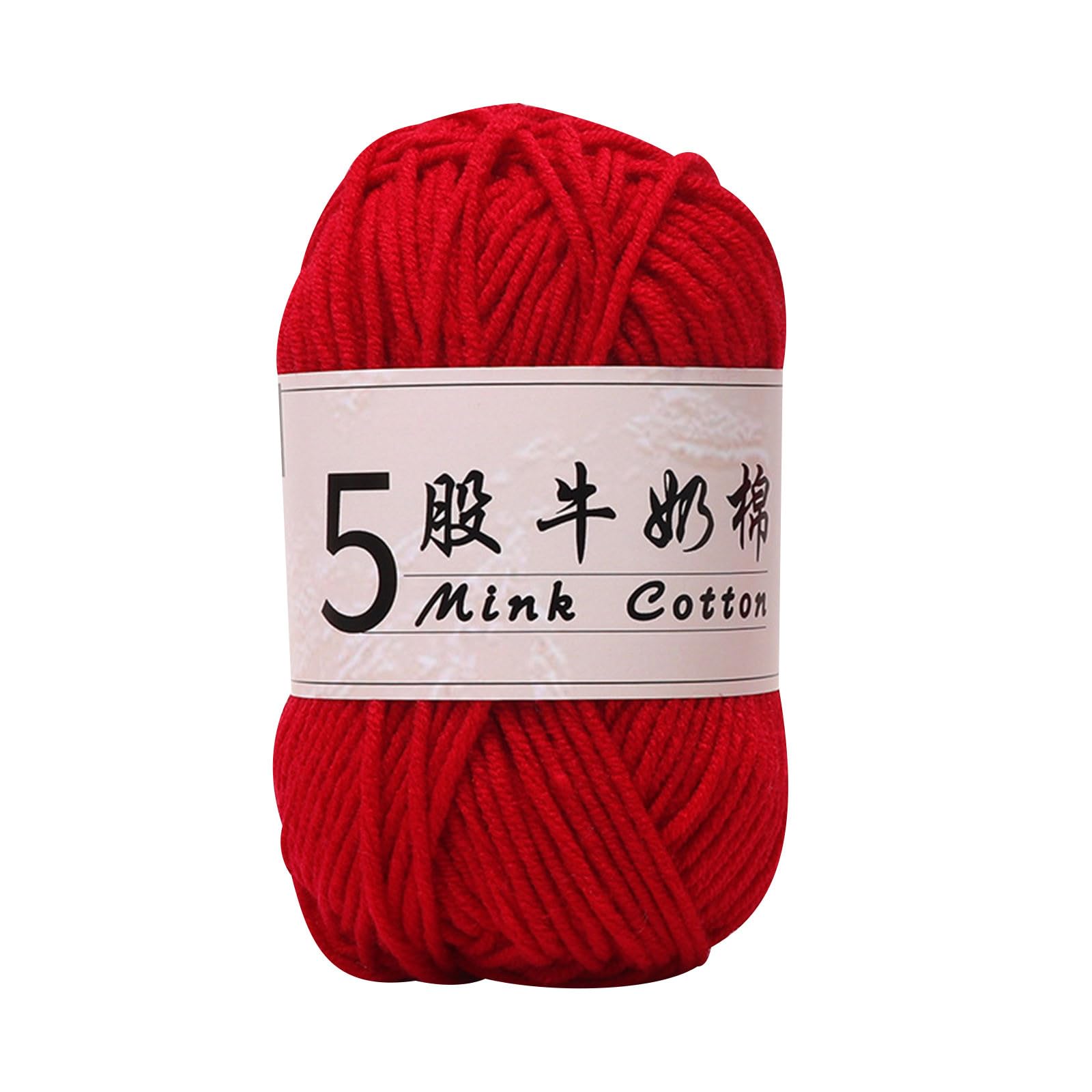 Soft Milk Cotton Yarn 5 Ply for Hand Knitting 50g Warm Yarn Cotton for Crocheting Beginner Hand Knit Supplies for DIY Doll Crafts Sweater Hats Scarves