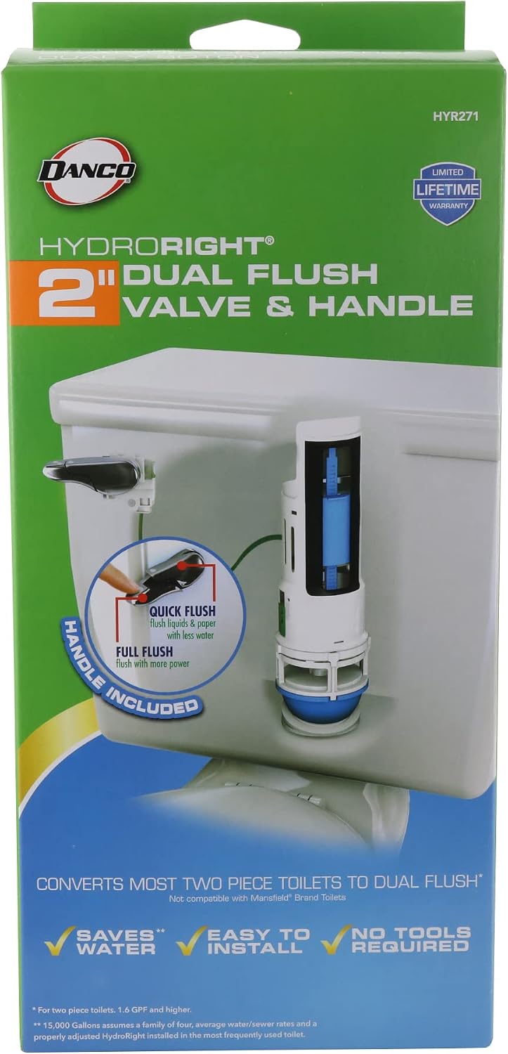 Danco HYR271T Hydroright Dual Flush Valve And Lever Handle, No Size, White