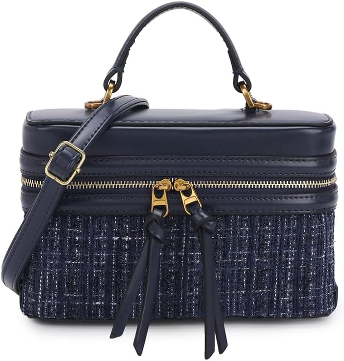 Classic Satchel Crossbody Purse for Women - Chic Mini Box Bag, Women's Crossbody Shoulder Bag - (Big Blue) - Image 2