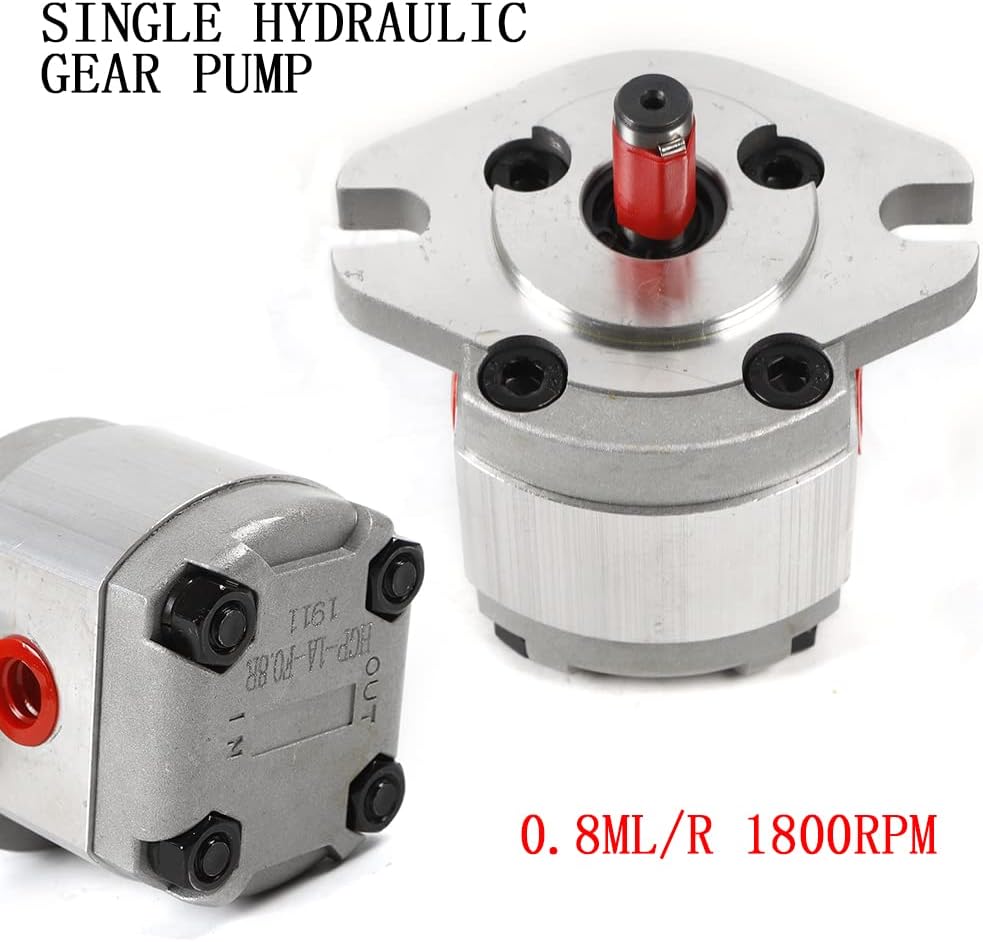 Hydraulic Gear Pump Aluminum Alloy Casing Single Hydraulic Pumps SAE Flat Key Thread PT3/8” 21MPa for Automobile, Hardware, Light Industry Machinery