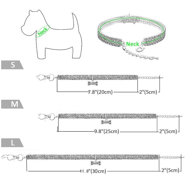Foto 2 de 3 de RayMinsino Collar para Mascotas con Diamantes, Diamante de Cristal Ajustable, Colgante de Garra de corazón