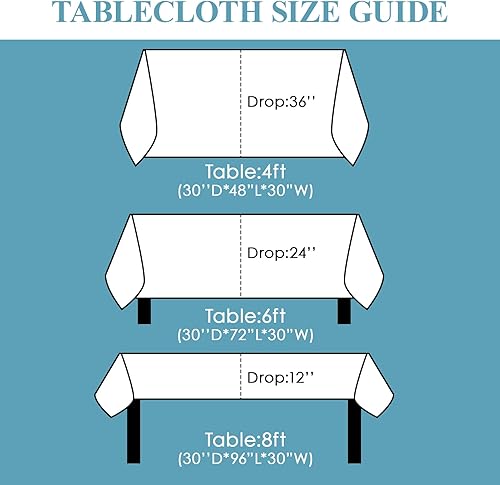 Miniatura 2 de VidaFete Mantel de 60 x 120 pulgadas, paquete de 2 manteles rectangulares de poliéster, resistentes a las manchas y a las arrugas, para cocina,