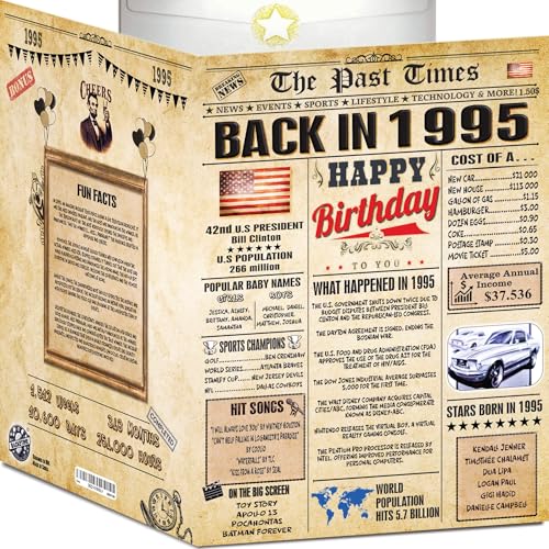 31st Birthday Card for Women Men - Back In 1995 Newspaper - 31 st Happy BIRTHDAY card - 31 birthday gift for Her Him - JUMBO size - 31st birthday decorations Dad Mom - Best gifts for 31 year old