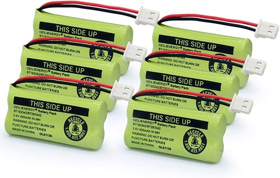 2.4V 400mAh BT-183342 BT-283342 BT-166342 BT-266342 BT-162342 BT-262342 Battery Compatible for CS6114 CS6419 CS6719 EL52300 CL80112CS6719-2 Cordless Phone6 Pack