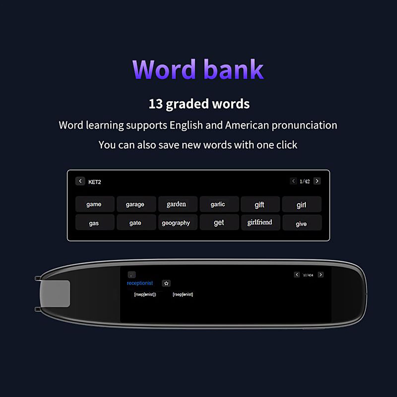 Penna Scanner Penna Traduttore Voce Senza Connessione | Touchscreen Scanner Voce Dizionari Elettronici 142 Lingue per Studenti Uomini Donne