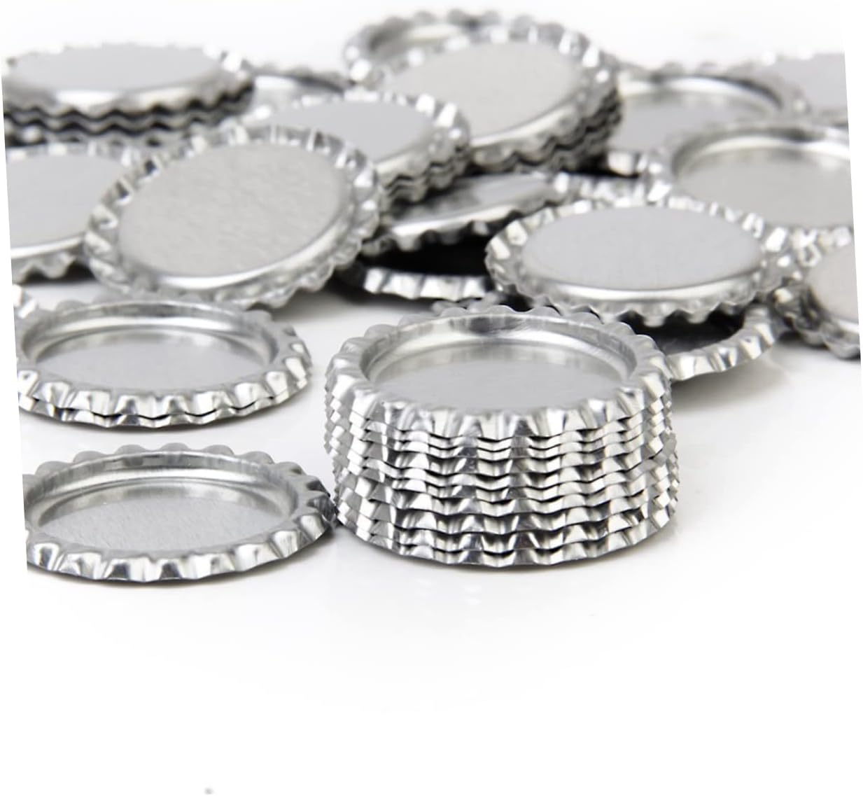 Diy Bottle Transfer Caps Set 100pcs Flat Bottle Caps 120pcs Adhesive Stickers Silver