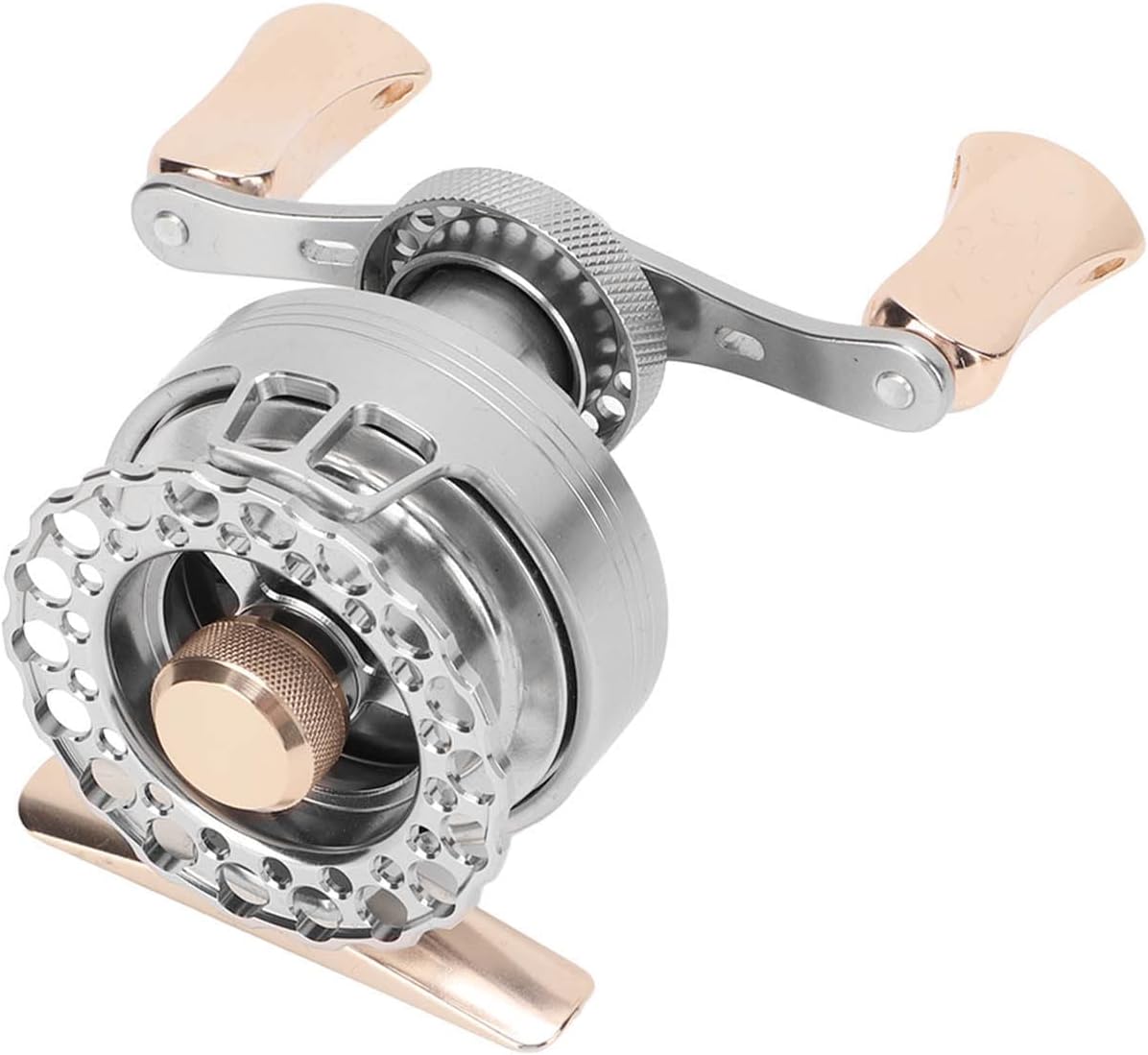 ICE50 All Metal Ice Fishing Reel 9 Axis Stainless Steel Sealed Bearings Fishing Raft Wheel for Relaxing Right Handed is Stainless Steel S Ice ReelSpinning