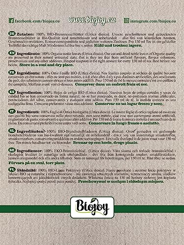 Biojoy BIO-Brennessel-Tee (250 g), Brennnesselblätter getrocknet und geschnitten, Kräutertee (Urtica dioica)