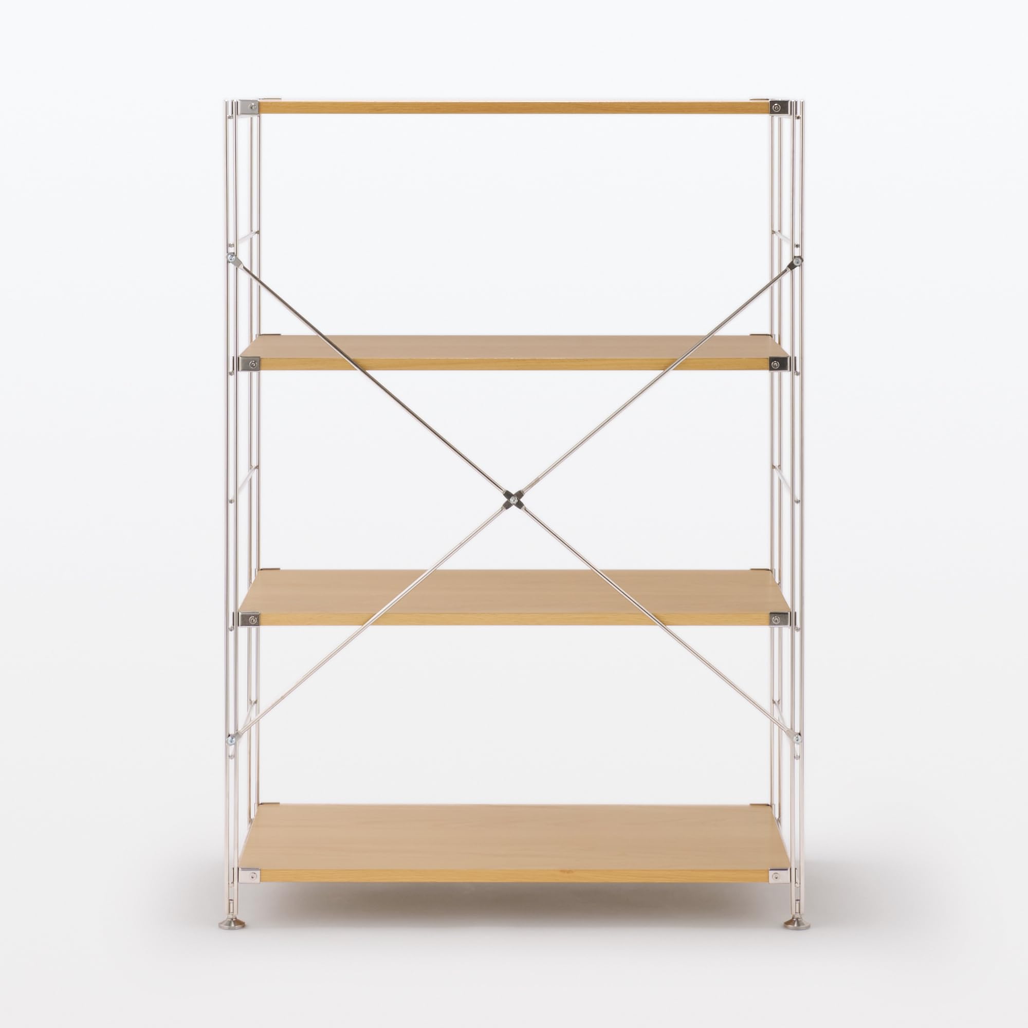 Amazon｜無印良品 ステンレスユニットシェルフ オーク材棚セット