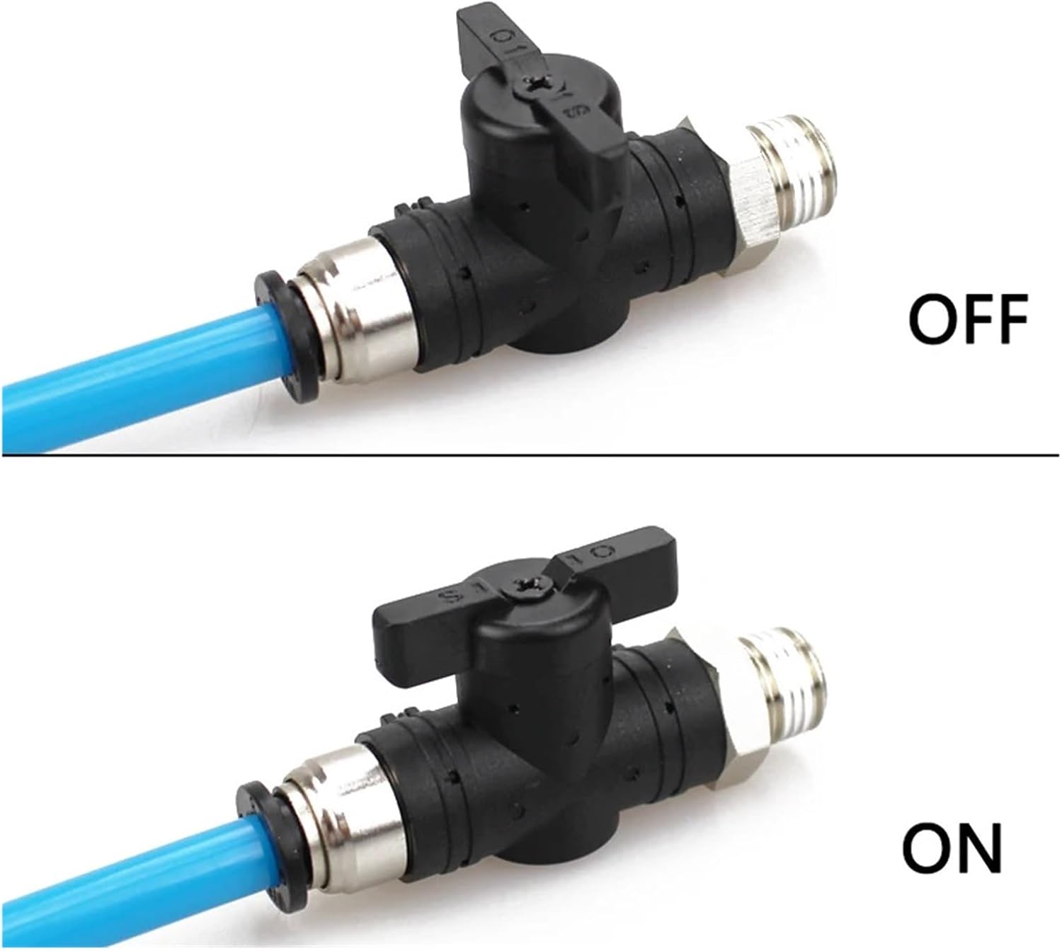 1PCS hand valve throttle BC BL elbow wind speed control adapter 6mm 8mm 10mm external thread PT 1/8 1/4 3/8 1/2 black pneumatic valve(BUC10mm,02)