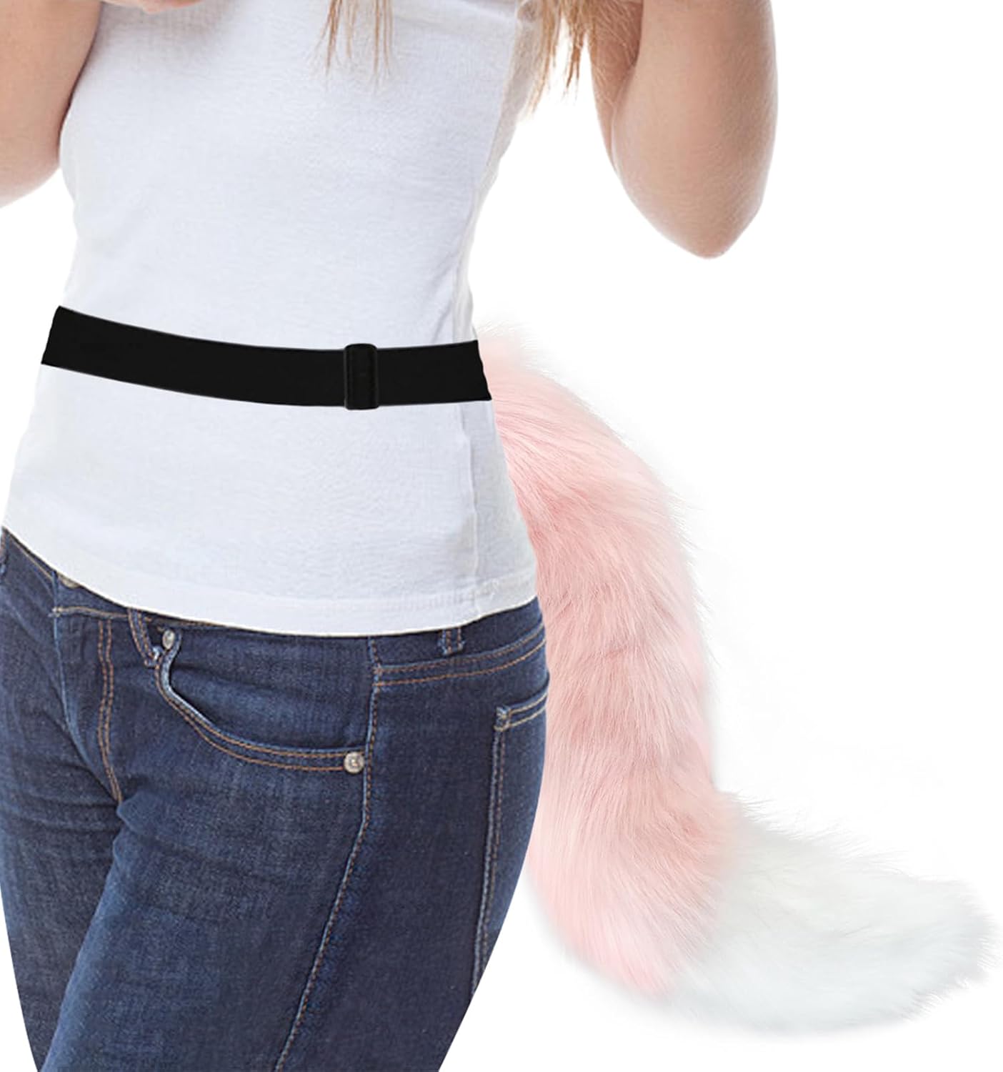 HAOAN Furry Fox Mask Wolf Fox Tail and Paw Gloves Set Adult Cat Halloween Mask Animal Party Costume