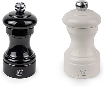 PEUGEOT Bistro Salt and Pepper Mill Set - Black and Ivory, Set of 2
