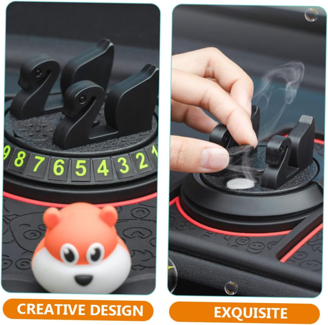 POPETPOP Vehicle Phone Holder with Skid Pad Non Slip Cushion for Car Dashboard Rotation Compatible with All Smartphones