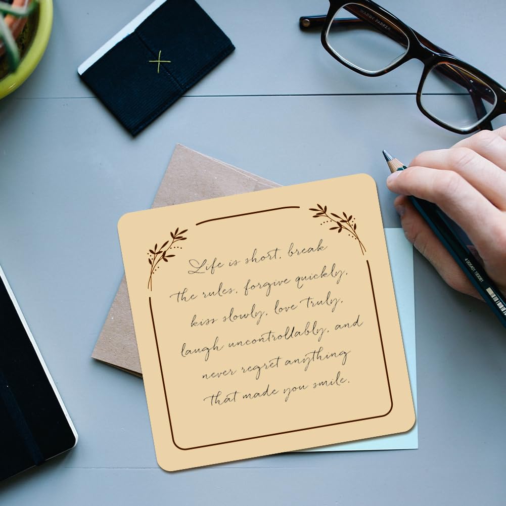 WADORN Holzkarte Zum 5. Jahrestag – Personalisierbare Jubiläumskarte Für Paare, 13x13 Cm, Mit Liebesherz-Design