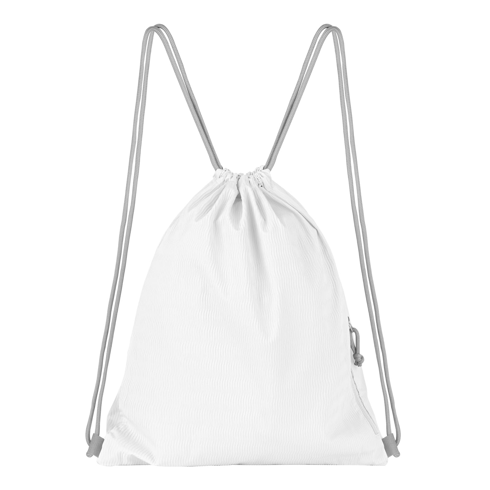 Lily queenDrawstring Backpack Sports Gym Bag Foldable Water Resistant Swim Bag for Women Men (White)