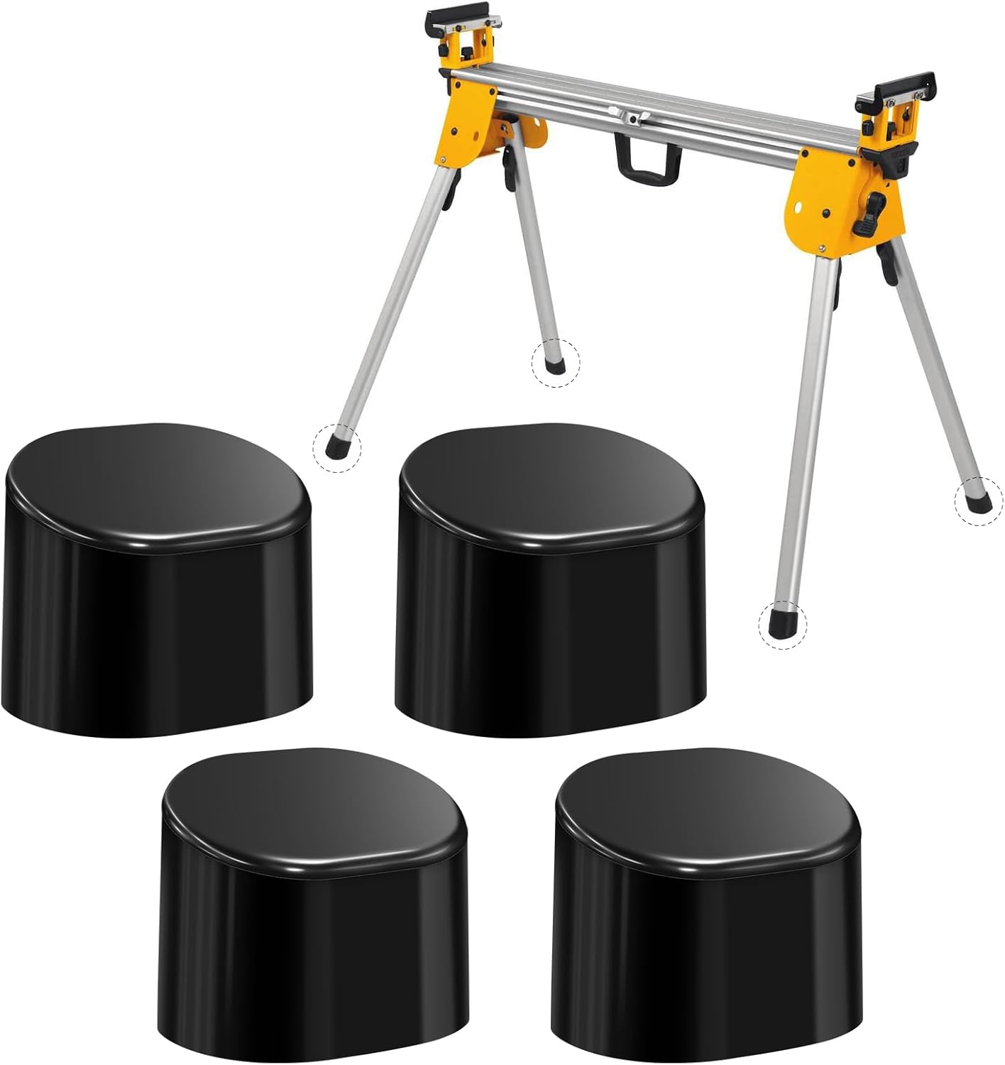 Upgraded Version Table Saw Stand Foot Pad, Replacement Leg Feet for Dewalt DWX723 DWX724 DWX725 Series Miter Saw Stand